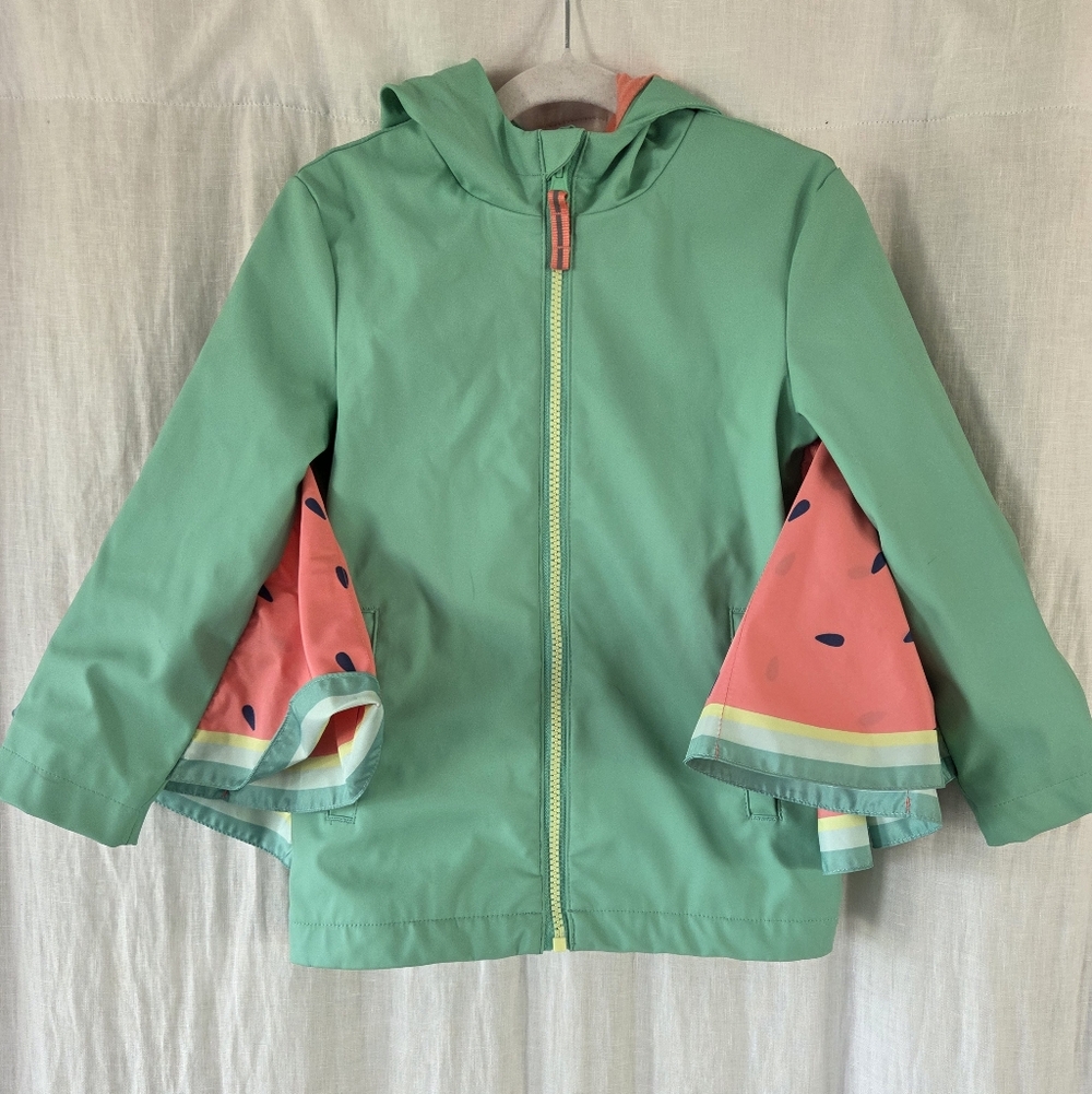Cat & Jack | Mint Green Hooded Jacket with Watermelon Lining